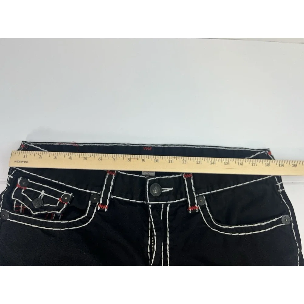 True Religion Dark Desire Jeans Men's Size 38 36x31 Black Red White Rope Stitch
